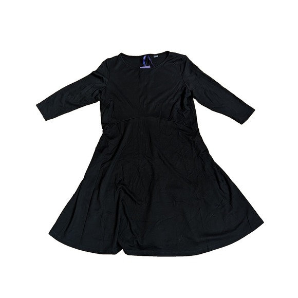 Seraphine Dresses & Skirts - Seraphine Maternity Black Dress Boatneck Ponti Dress Size 12, 3/4 sleeve, NWT